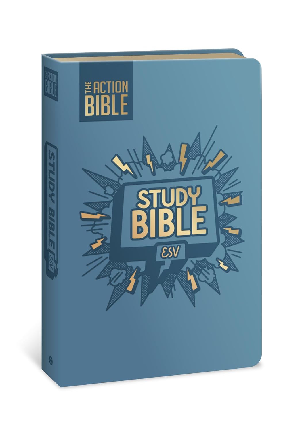 The Action Bible Study Bible Esv, Leathersoft, Blue, Full Color
