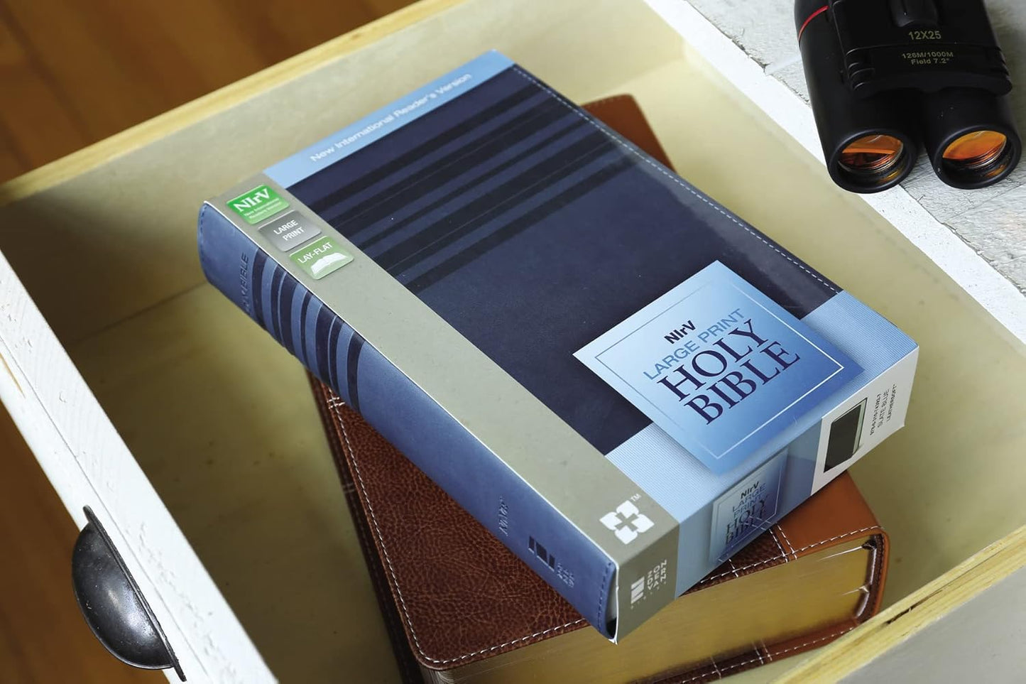 NIrV, Holy Bible, Large Print, Leathersoft, Blue Imitation Leather