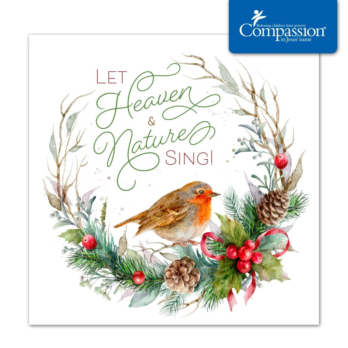 Compassion Christmas Card: Let Heaven and Nature Sing (pack of 10)