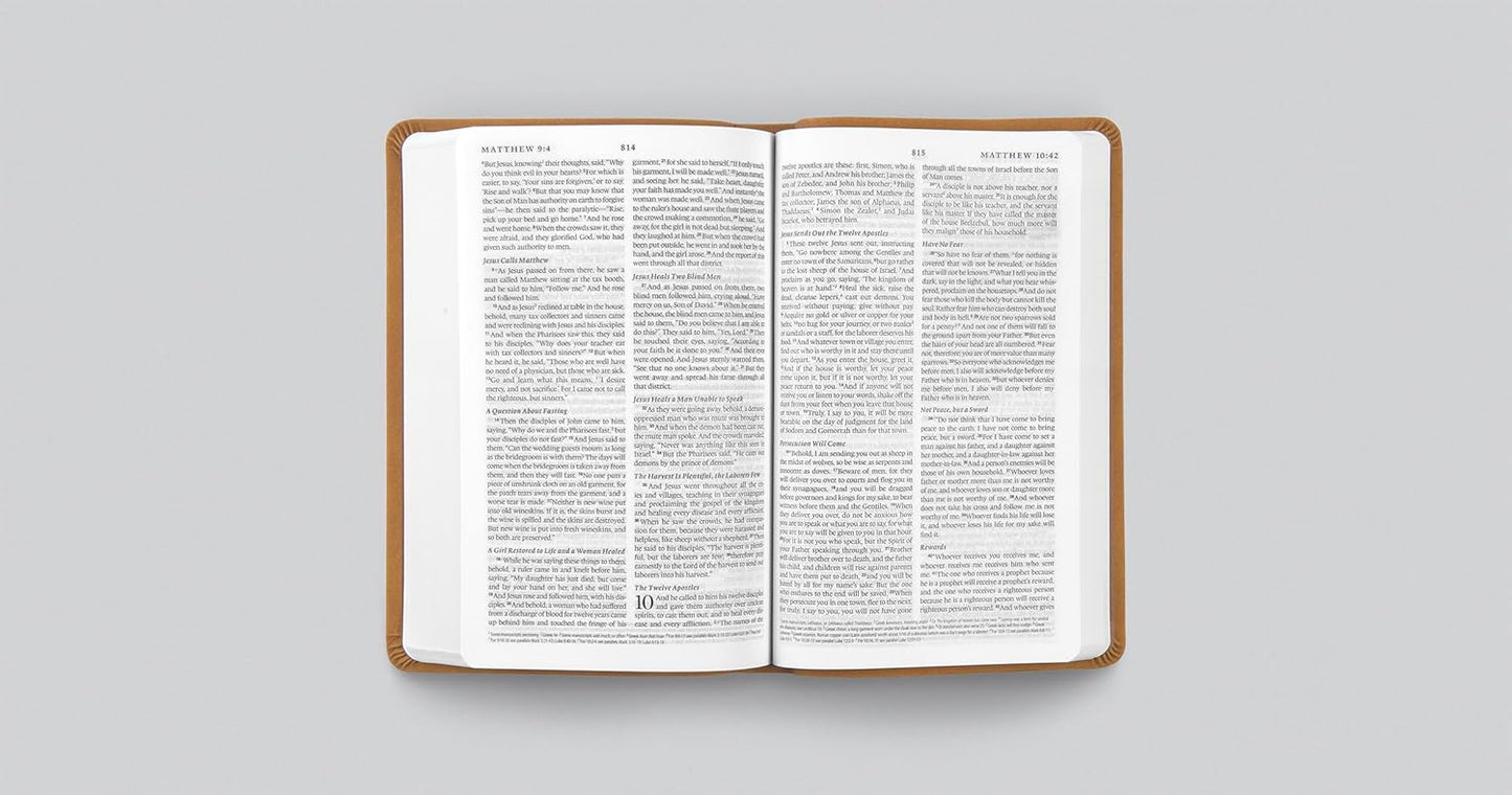 ESV Premium Gift Bible (TruTone, Nubuck Caramel, Wildflower Design)