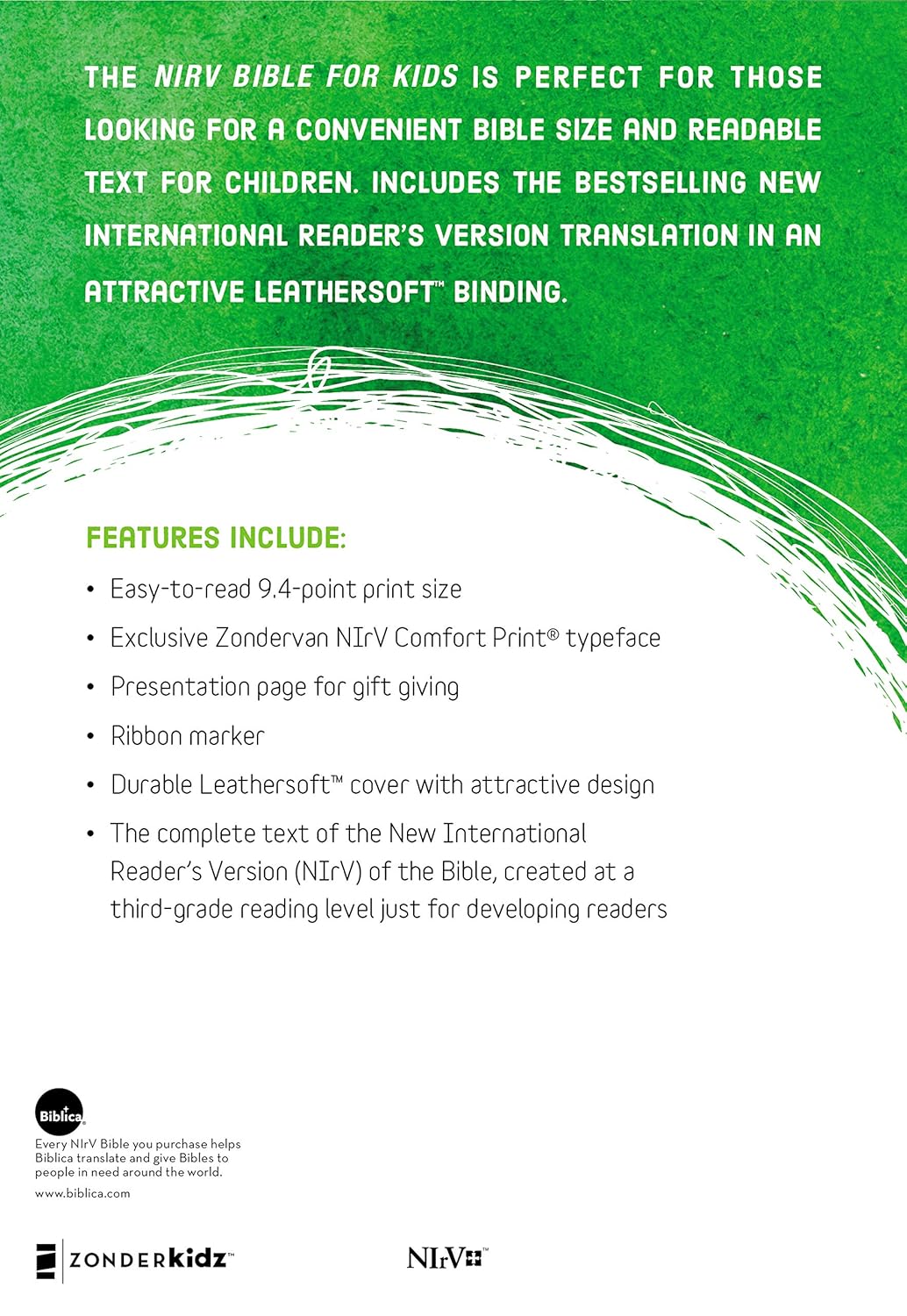 NIrV Bible for Kids, Blue, Large Print