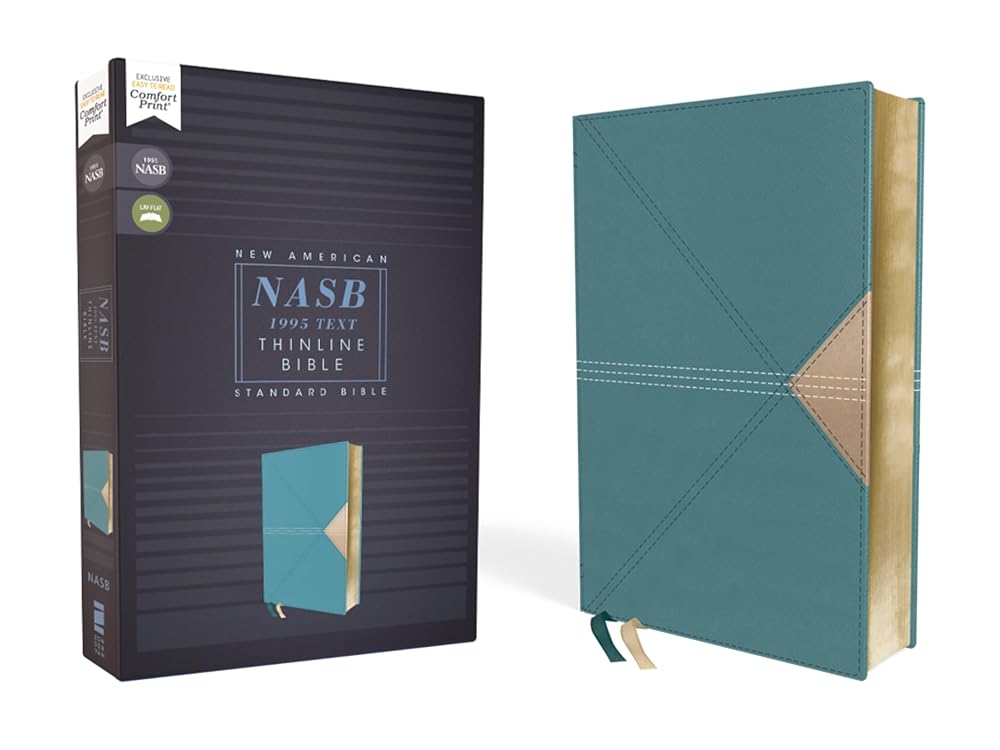 NASB, Thinline Bible, Leathersoft, Teal, Red Letter, 1995 Text, Comfort Print cover image