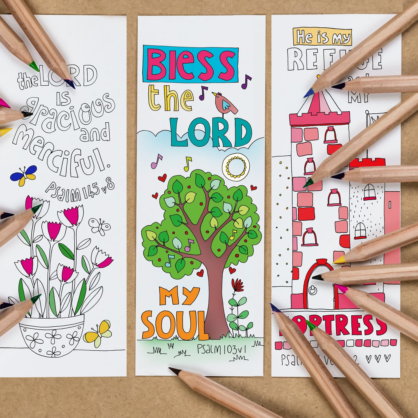 10 Exploring the Psalm Colouring Bookmarks