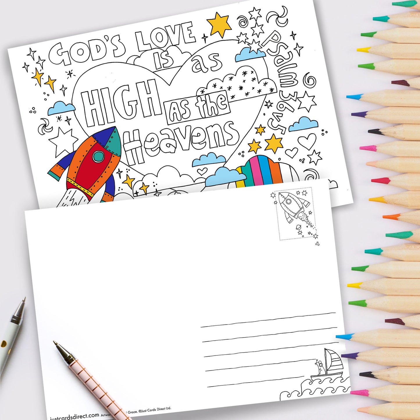 10 Exploring the Psalms Colouring Postcards