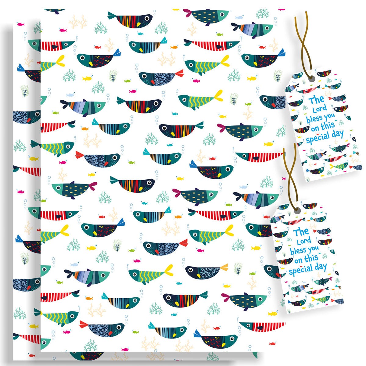 Colourful Fish Christian Wrapping Paper