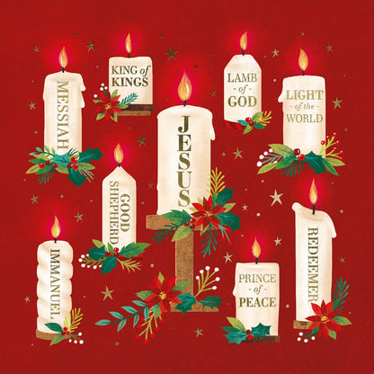 Compassion Christmas Card: Names/Candles (pack of 10)