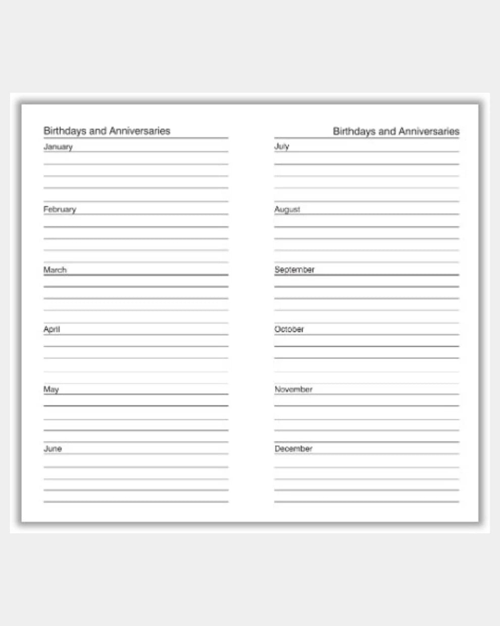 2027 Sunday Start Diary