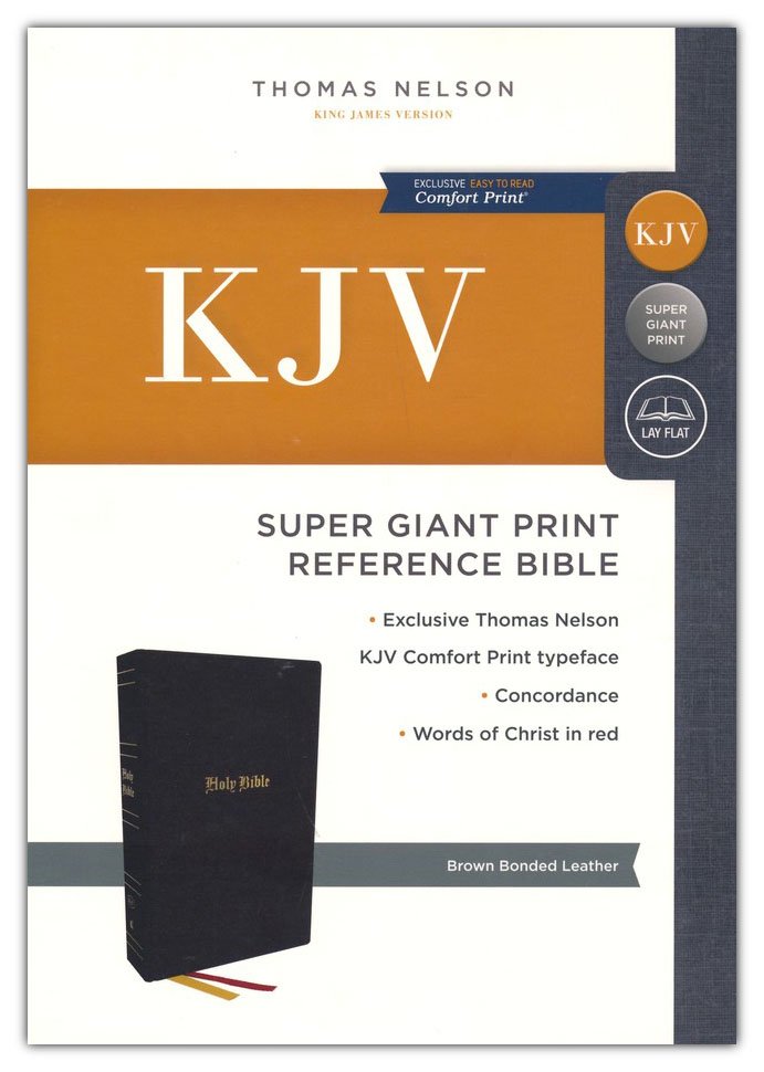KJV Super Giant Print Reference Bible - Brown Bonded Leather