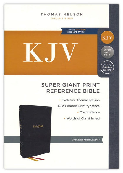 KJV Super Giant Print Reference Bible - Brown Bonded Leather