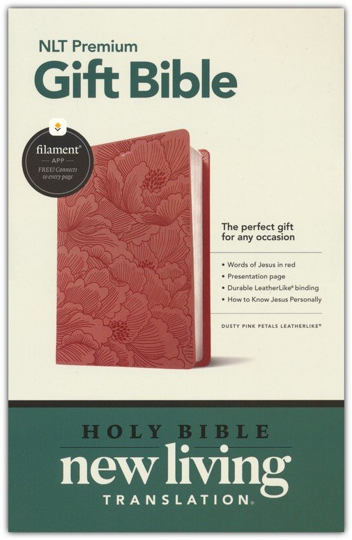 NLT Premium Gift Bible, Filament Enabled--soft leather-look, dusty pink petals