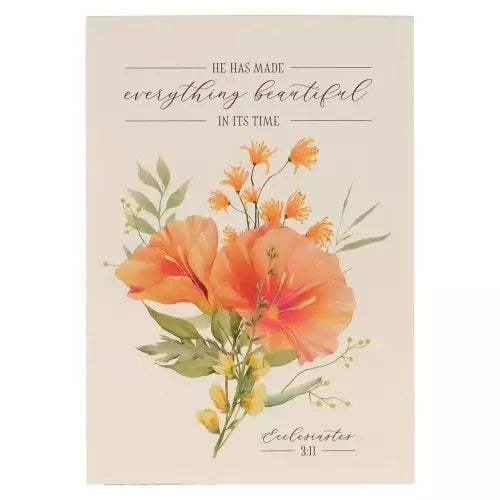 Everything Beautiful Orange Floral Notepad - Ecclesiastes 3:11