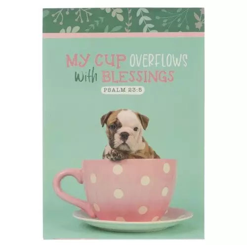 Teal Puppy Notepad - Psalm 23:5