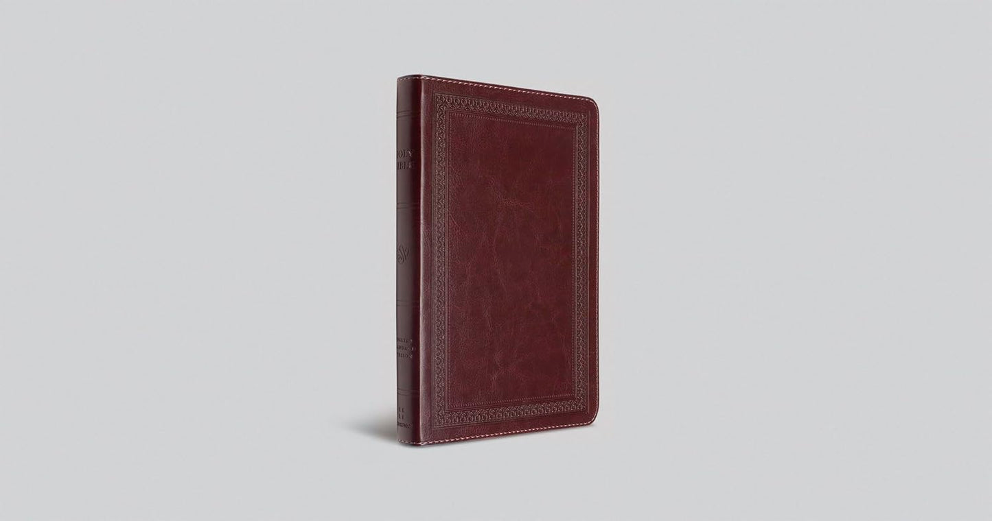 ESV Thinline Bible, TruTone, Mahogany, Border Design