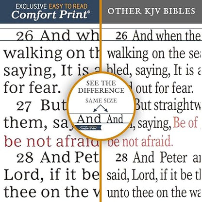 KJV Giant Print End-of-Verse Reference Bible--soft leather-look, brown