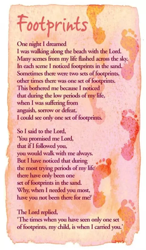 Footprints Prayer Cards