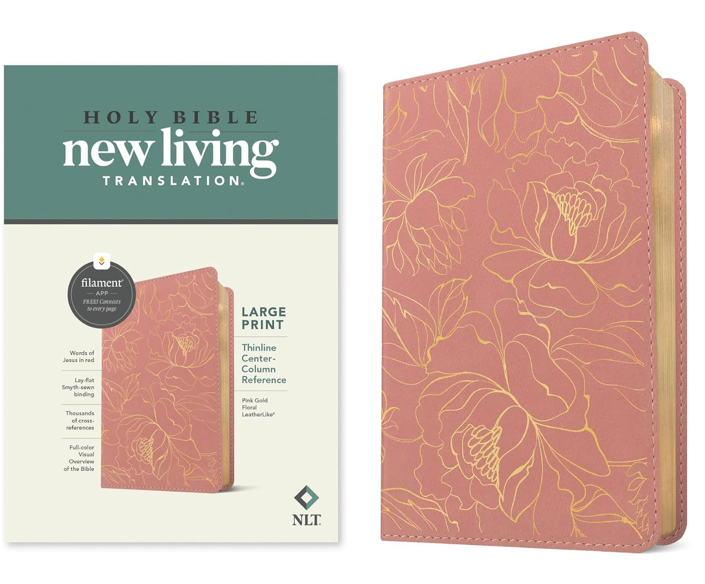 NLT Large Print Thinline Center-Column Reference Bible