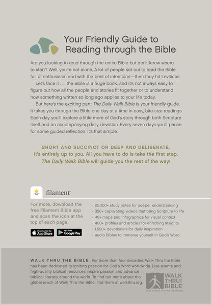 Daily Walk Bible NLT (Stepping Stones Dark Taupe)