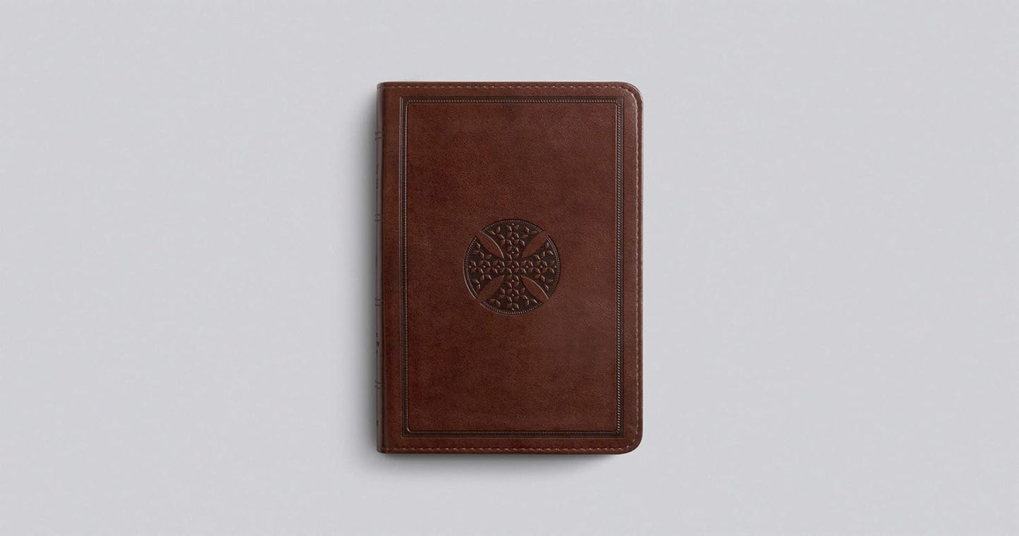 ESV Large Print Compact Bible (Trutone, Brown, Mosaic Cross Design)