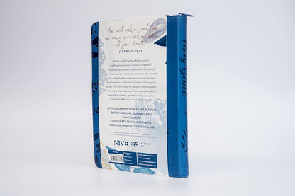 NIV Larger Print Blue Soft-tone Bible with Zip Flexibound