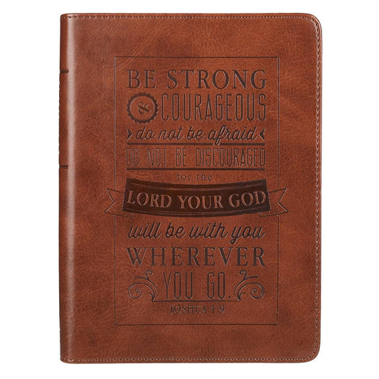 Handy-Sized Journal Be Strong and Courageous Joshua 1:9 Bible Verse Inspirational Scripture Notebook