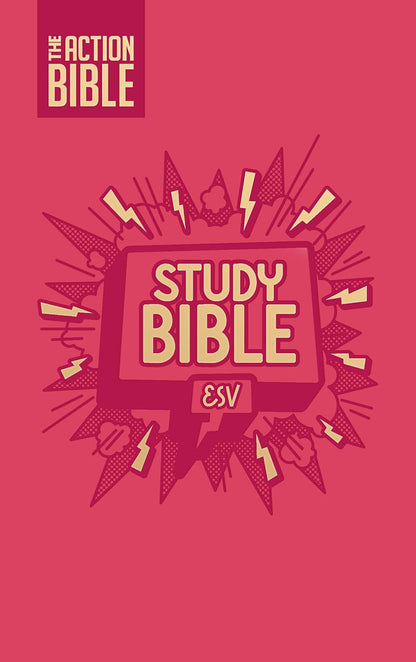 The Action Bible Study Bible Esv, Leathersoft, Pink, Full Color