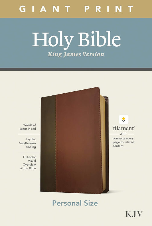 KJV Personal Size Giant Print Bible, Filament Edition, Brown: KJV, Brown/Mahogany, Leatherlike, Filament Enabled, Personal Size, Giant Print Imitation Leather – Large Print