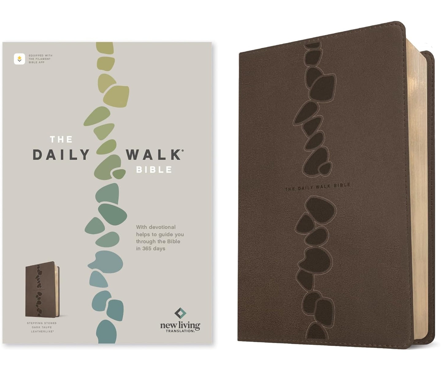 Daily Walk Bible NLT (Stepping Stones Dark Taupe)