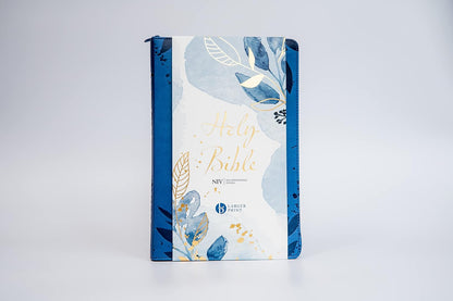 NIV Larger Print Blue Soft-tone Bible with Zip Flexibound