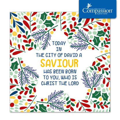 Compassion Christmas Card: Saviour/Star (pack of 10)