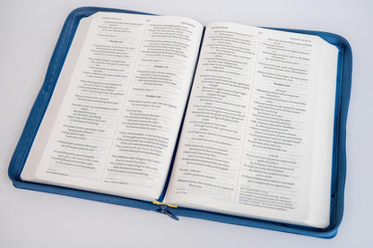 NIV Larger Print Blue Soft-tone Bible with Zip Flexibound