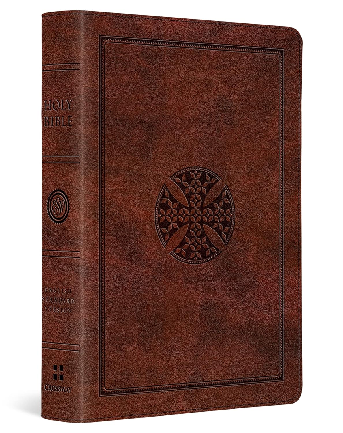 ESV Large Print Compact Bible (Trutone, Brown, Mosaic Cross Design)