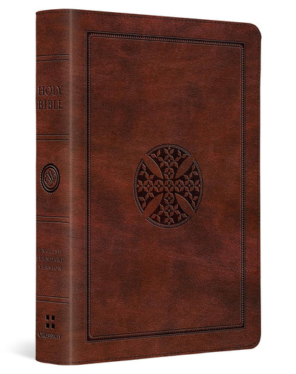 ESV Large Print Compact Bible (Trutone, Brown, Mosaic Cross Design)