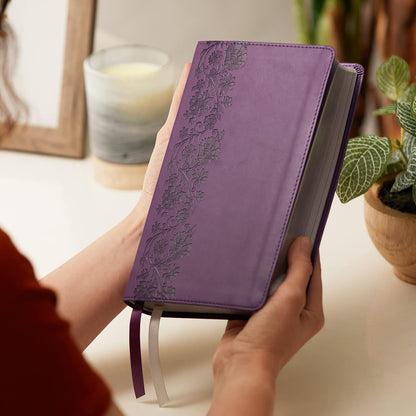 KJV, End-of-Verse Reference Bible, Personal Size Large Print, Leathersoft, Purple