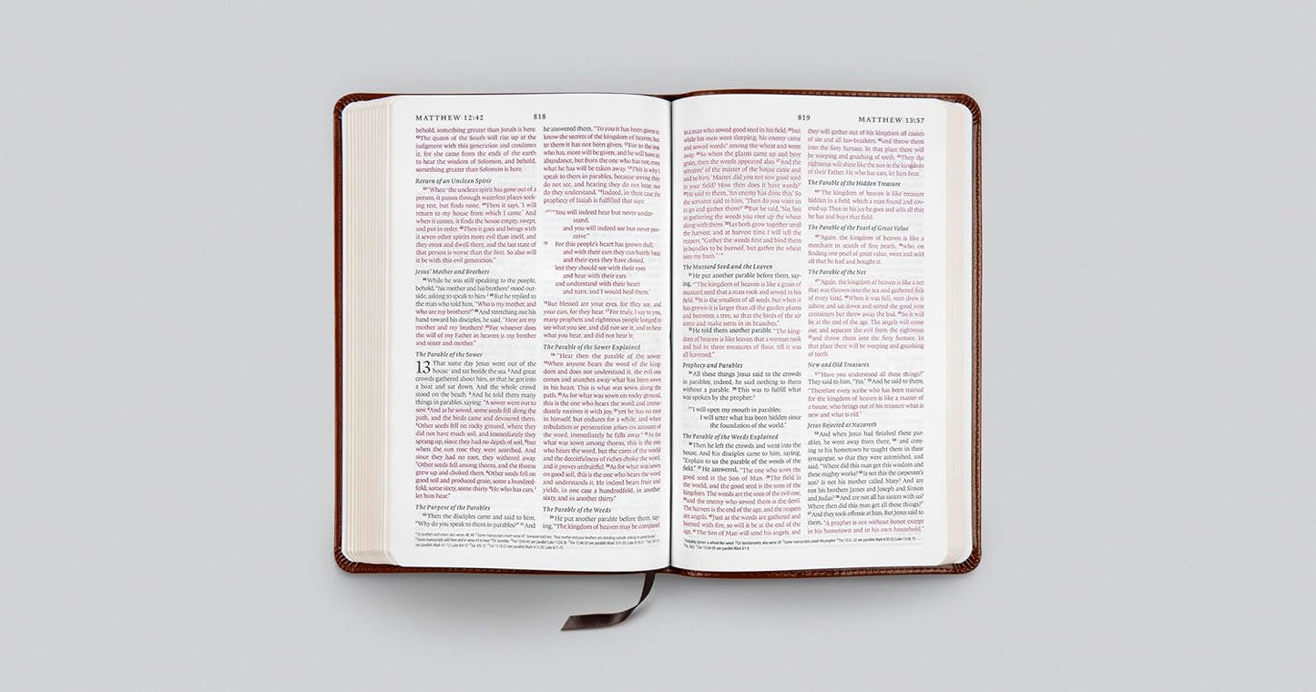 ESV Thinline Bible, TruTone, Mahogany, Border Design