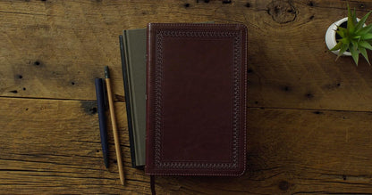 ESV Thinline Bible, TruTone, Mahogany, Border Design