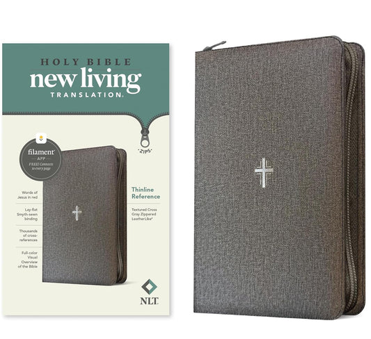 NLT Thinline Reference Zipper Bible, Filament Enabled Imitation Leather