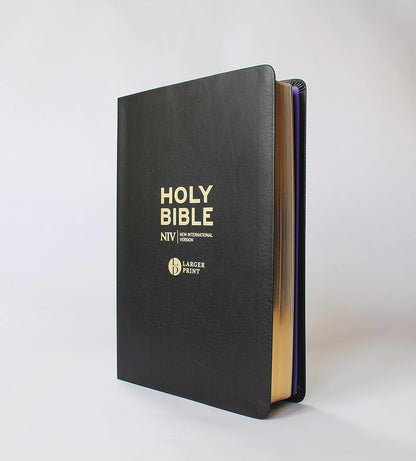 NIV Larger Print Black Leather Bible