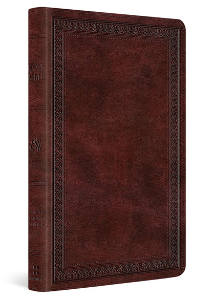 ESV Thinline Bible, TruTone, Mahogany, Border Design