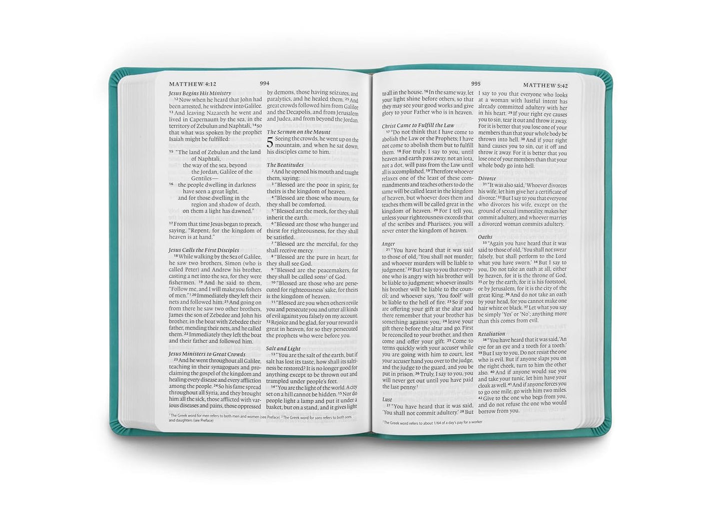 ESV Large Print Value Thinline Bible (Trutone, Turquoise, Emblem Design)