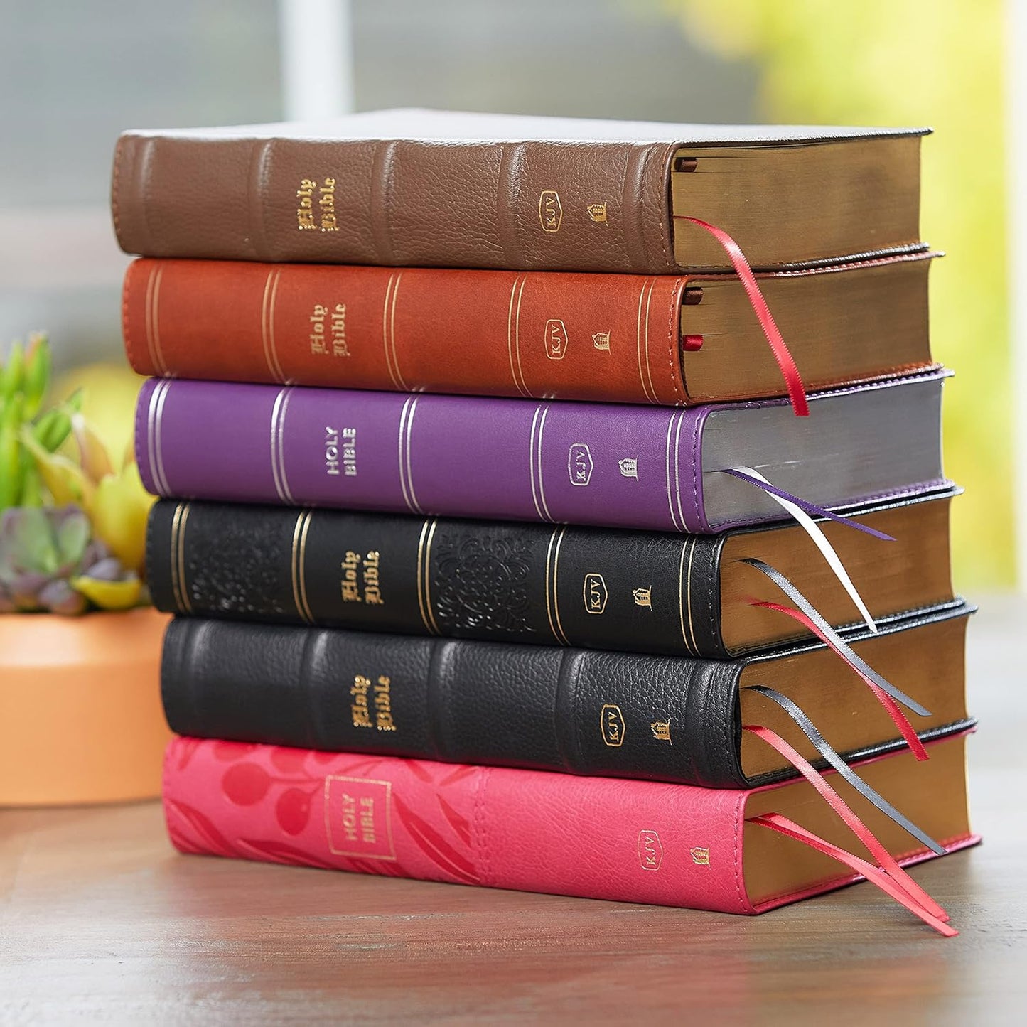 KJV, End-of-Verse Reference Bible, Personal Size Large Print, Leathersoft, Purple
