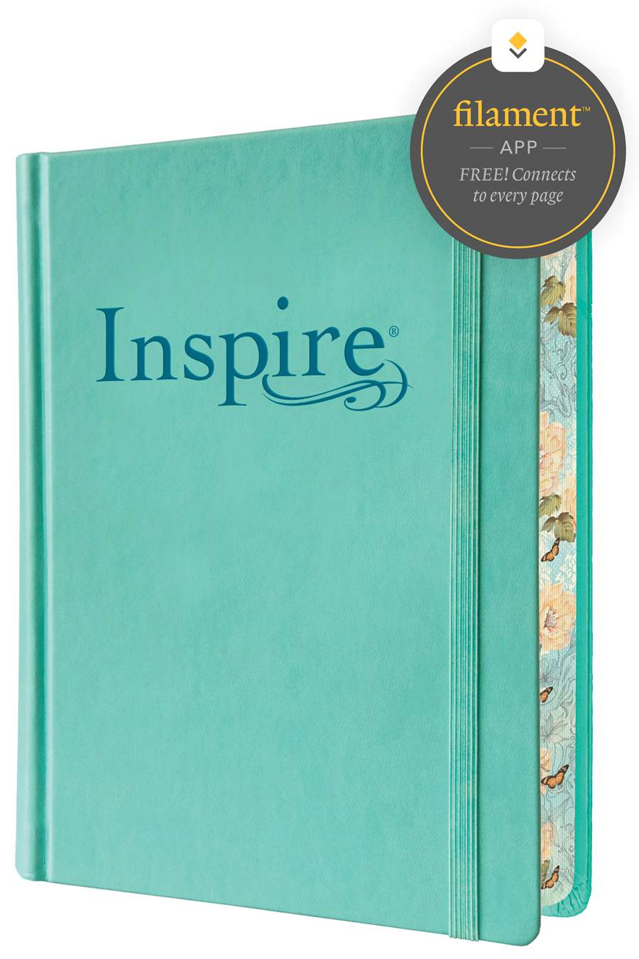 Inspire Bible NLT, Filament Enabled (Hardcover LeatherLike, Aquamarine): The Bible for Coloring & Creative Journaling
