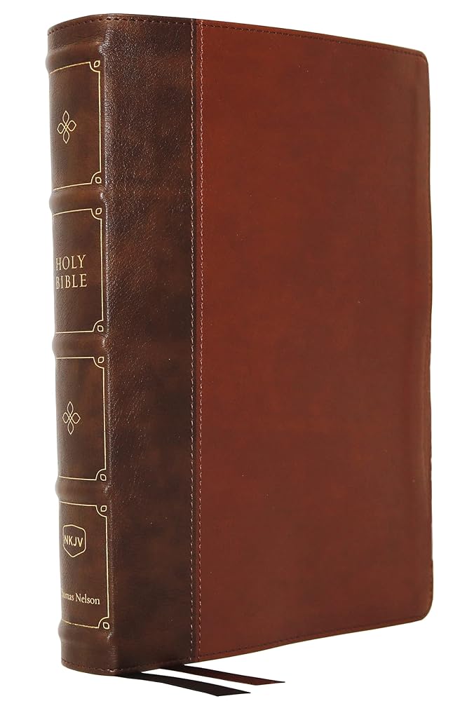 NKJV, Large Print Verse-by-Verse Reference Bible, Maclaren Series, Leathersoft, Brown, Comfort Print: Holy Bible, New King James Version cover image