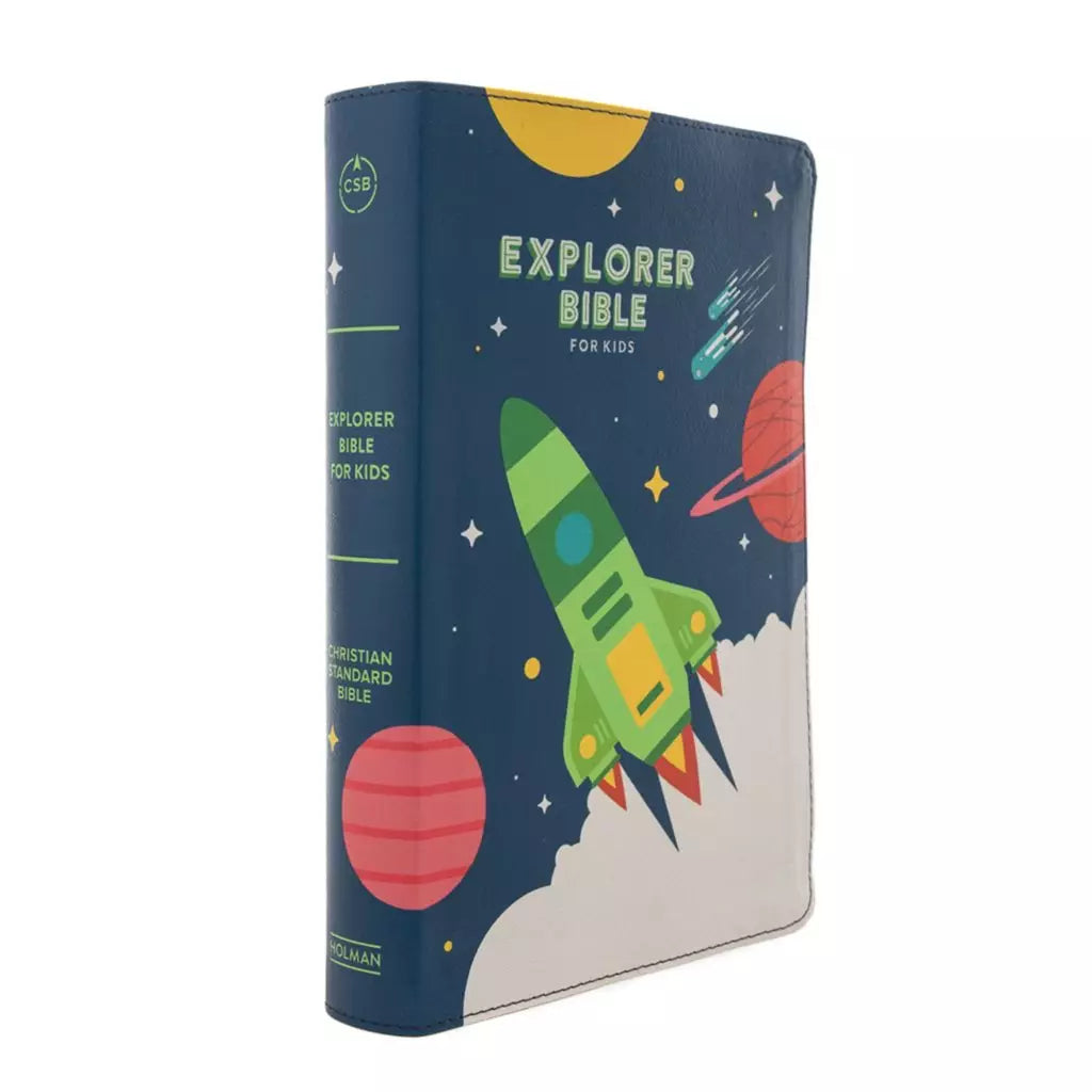 CSB Explorer Bible for Kids, Blast Off Leathertouch