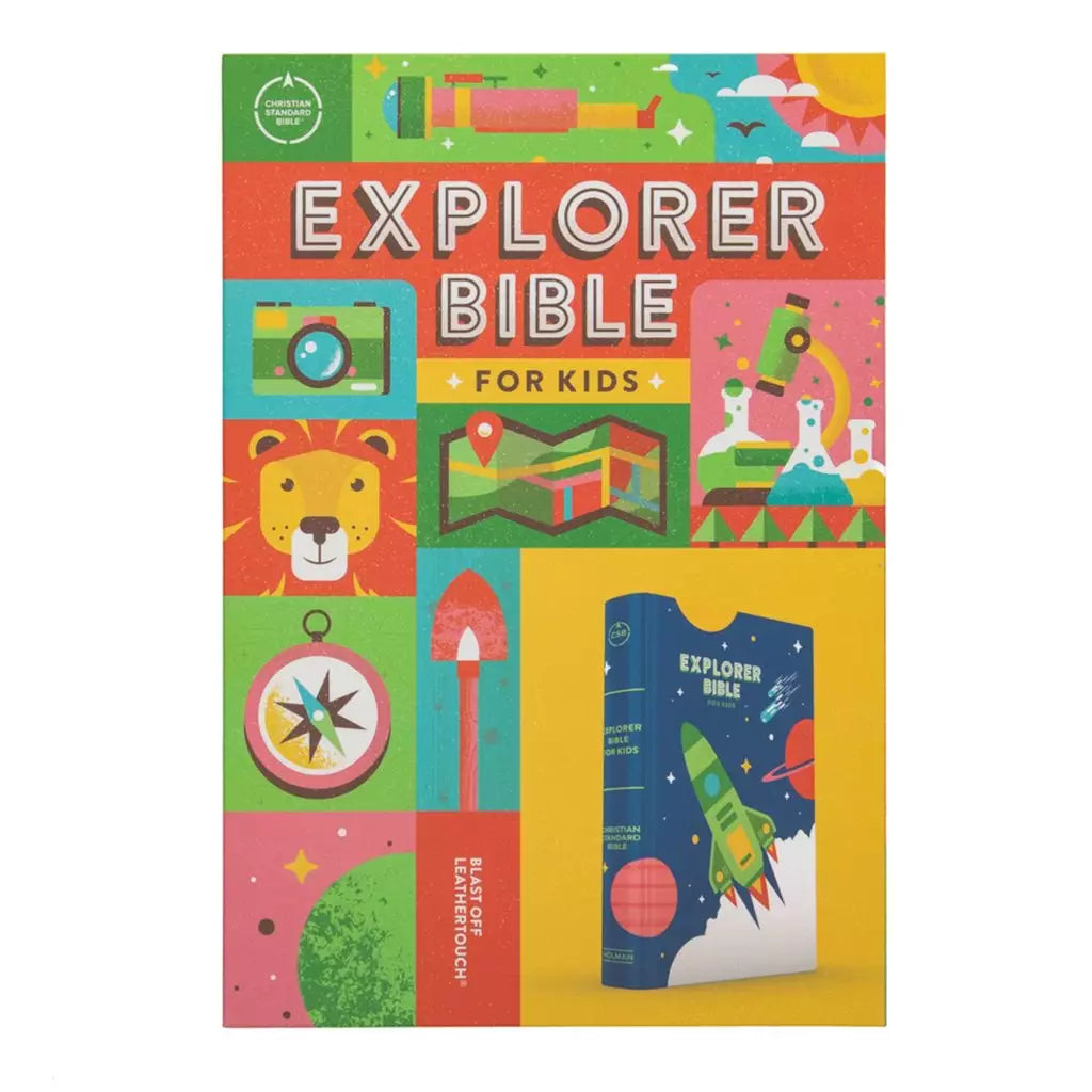 CSB Explorer Bible for Kids, Blast Off Leathertouch