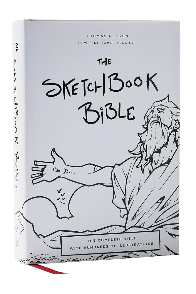 The Sketchbook Bible: The Complete Bible with Hundreds of Illustrations (NKJV, Hardcover, Red Letter, Comfort Print) cover image