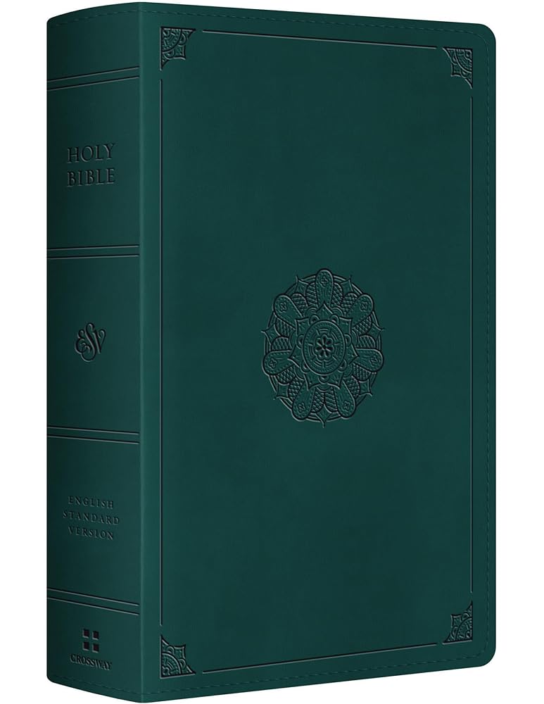ESV Large Print Personal Size Bible, Red Letter (TruTone, Deep Teal, Emblem Design): Holy Bible, English Standard Version cover image