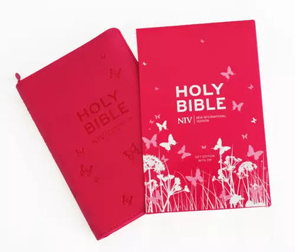 NIV Pocket Pink Soft-tone Bible with Zip