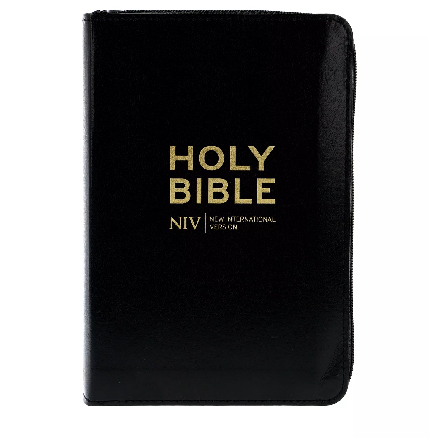 NIV Pocket Black Bonded Leather Bible with Zip