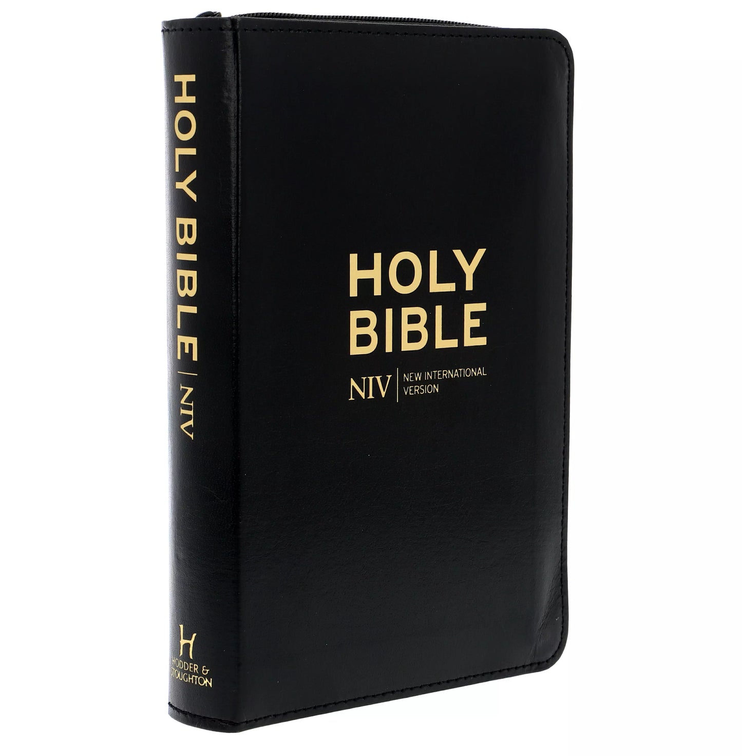 NIV Pocket Black Bonded Leather Bible with Zip