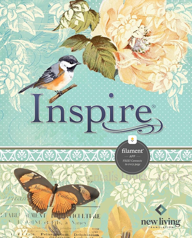 Inspire Bible NLT, Filament Enabled (Hardcover LeatherLike, Aquamarine): The Bible for Coloring & Creative Journaling cover image